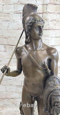 Odysseus Greek Warrior Romain Soldier Signed Chair Art Sculpture Statue Marble