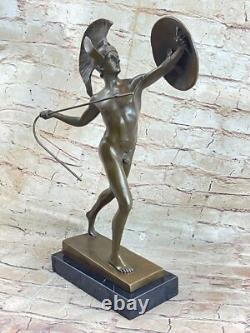 Odysseus Greek Warrior Roman Soldier Bronze Sculpture Signed Marble Statue