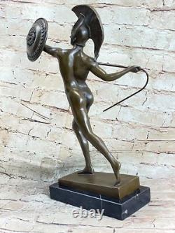 Odysseus Greek Warrior Roman Soldier Bronze Sculpture Signed Marble Statue