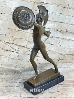 Odysseus Greek Warrior Roman Soldier Bronze Sculpture Signed Marble Statue