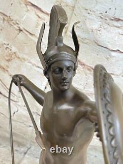 Odysseus Greek Warrior Roman Soldier Bronze Sculpture Signed Marble Statue