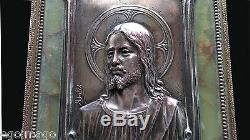Old Christ Bronze And Marble Nineteenth Signed A. Sales Ecce Homo Sublime