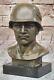 Original Sign Fisher Unknown German Soldier Army Bronze Marble Sculpture