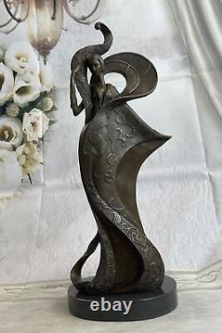Original Signature Kassin Tribute to Erte Bronze Sculpture Marble Decor