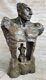 Original Signed Abstract Male Female Couple Bronze Sculpture Marble Base