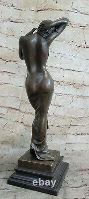 Original Signed Aldo Vitaleh 1920 Style Bronze Model Sculpture Marble Statue