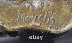 Original Signed Bronze Sculpture Mavchi Masterpiece in Marble Decor