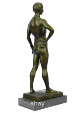 Original Signed Bronze Sculpture of an Athletic Roman God on a Marble Base – On Sale