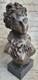 Original Signed Female Bust Sculpture Statue With Nude Marble Detail