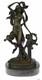 Original Signed Floral Goddess Candlestick Sculpture In Marble And Bronze