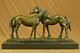 Original Signed Horses In Love Bronze Sculpture With Marble Base Figurine Home Decor