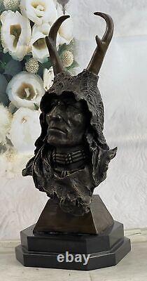 Original Signed Milo Native American Bronze Sculpture Marble Statue Deal