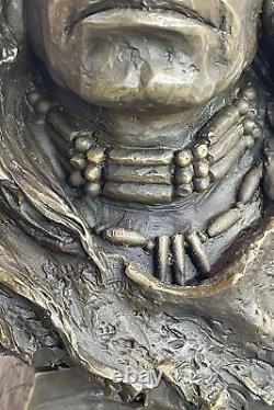 Original Signed Milo Native American Bronze Sculpture Marble Statue Deal