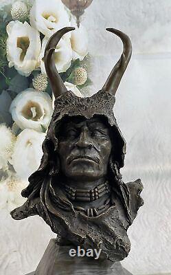 Original Signed Milo Native American Bronze Sculpture Marble Statue Deal
