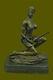 Original Signed Rigid Amazon Warrior Bronze Sculpture Statue Marble Figurine