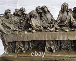 Original Signed Valli Jesus Christ on a Rock Bronze Sculpture Marble Figurine
