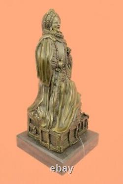 Original Signed Zengh Queen Elizabeth I Royal Marble Base Sculpture Statue Deal