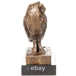 Owl Sculpture, Symbol of Wisdom in Bronze on Black Marble after Picasso