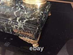 PINEDO Emile Antique Inkwell Imperial Eagle Empire Style Bronze and Marble Signed