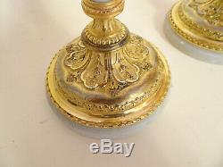 Pair Of Candlesticks Louis XVI Gilt Bronze And Marble. Signed Raingo Brothers