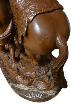 Pair of Bronze and Turquin Marble Marly Horses