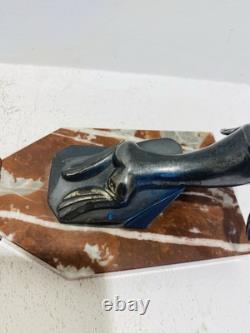 Pair of bookends in marble and bronze signed Hippolyte MOREAU - The Sea Lions