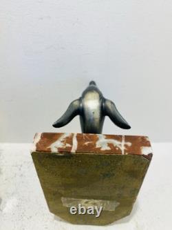Pair of bookends in marble and bronze signed Hippolyte MOREAU - The Sea Lions