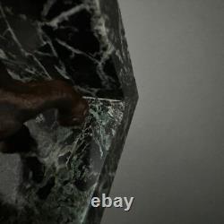 Pair of bronze elephant bookends signed Carvin with marble bases M3300