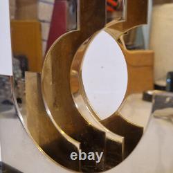 Paola Martelli Abstract Sculpture Bronze and Marble Signed Space Age