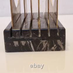 Paola Martelli Abstract Sculpture in Bronze and Marble, Signed, Space Age