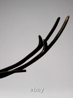 Patinated Bronze Art Deco Deer Sculpture Signed Coenrad on Marble-Effect Base