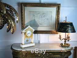 Pendulum Swing Era Empire Marble And Gilt Bronze Dial Signed In 43 CM