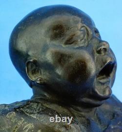 Pietro Ceccarelli, bronze and marble sculpture, newborn bust, first cry Pietro Ceccarelli, bronze and marble sculpture, newborn bust, first cry