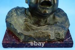 Pietro Ceccarelli, bronze and marble sculpture, newborn bust, first cry
