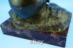 Pietro Ceccarelli, bronze and marble sculpture, newborn bust, first cry