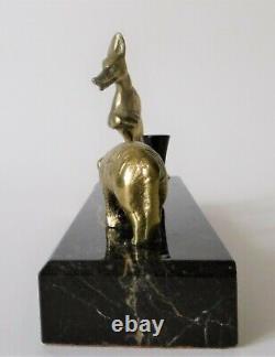 Plume Office Door, Fable Of The Fontaine, Bronze, Marbre, Signe, Circa 1950