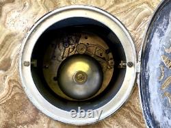 Rare George Lavroff Clock Silvered Bronze Marble Onyx Art Deco Signed Lavrov