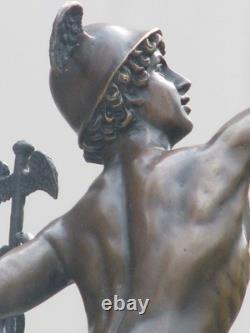 Rare Superb Sculpture of Mercury / Hermes Signed B Cellini Marble Base Gift