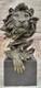 Royal Lion Head Bronze Sculpture By Barye On Marble Base