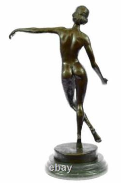 Russian Artist Tourgueneff Chair Girl Bronze Statue Marble Base Nr