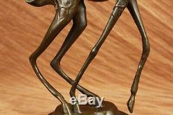Salvatore Dali Signed Modern Abstract Horse Bronze Sculpture Marble