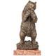 Sculpture Bear With Flu In Bronze On A Red Marble Base After Milo