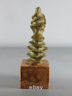 Sculpture Modernist Fusion In Bronze Signed On Marble Base XX Second
