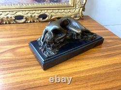 Sculpture Sleeping Beauty on a black marble base after Milo