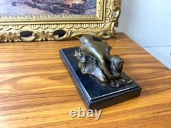 Sculpture Sleeping Beauty on a black marble base after Milo