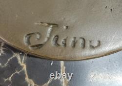 Sculpture/Statue In Genuine Bronze/Marble Modern Art Nude Woman Signed JUNO