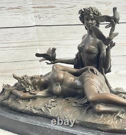 Sculpture Statue Signed Milo Lesbian Couple Abstract Modern Art Marble Bronze