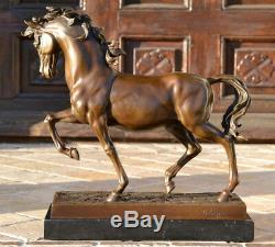 Sculpture / The De Medici Bronze Horse On Marble Base Signed -nachguss