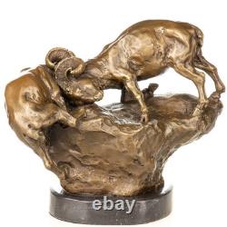 Sculpture of Ibex in bronze on a black marble base after C. Williams