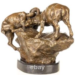 Sculpture of Ibex in bronze on a black marble base after C. Williams